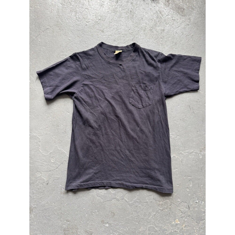 Vintage 60s BVD Pocket T Shirt Black M 100% Cotton
